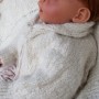 hand knit baby sweater-angora and silk
