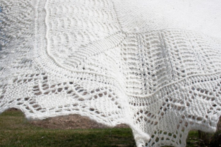 shetland lace handknit blanket