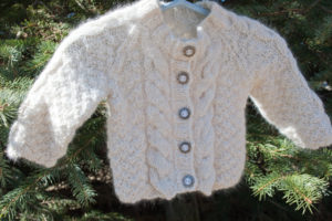 Handspun Handknit Angora Aran Baby Sweater – Nancy Elizabeth Designs