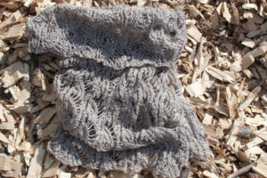 handknit cashmere and silk lace cowl