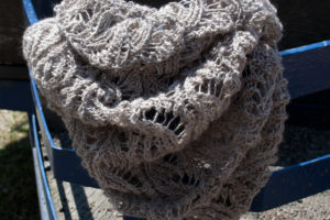 handknit cashmere and silk lace smoke ring