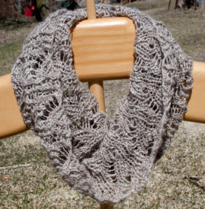 handknit cashmere and silk lace smoke ring