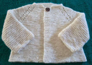 Handspun and Handknit Merino Wool and Silk baby sweater