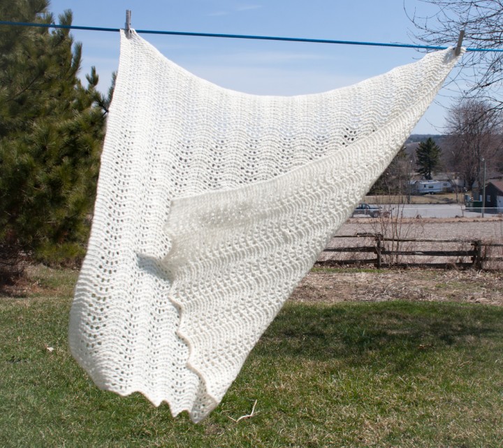Handspun Handknit Old Shale Lace Baby Blanket Nancy Elizabeth Designs