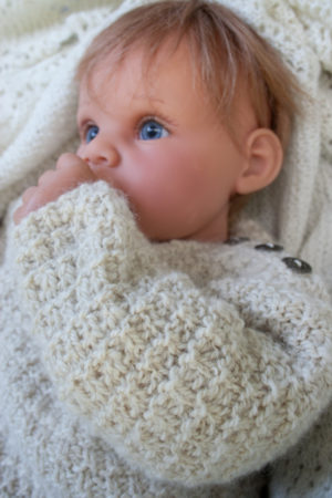 handspun hand knit alpaca baby sweater