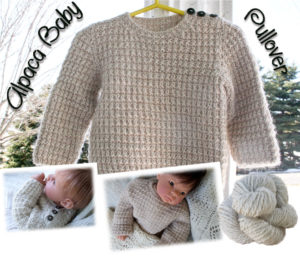 Hand knit Alpaca Baby Sweater Pullover - Image 3