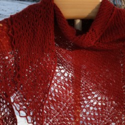 handknit shawl from lace weight handspun cashmere yarn