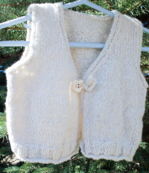 handknit from handspun cashmere baby vest