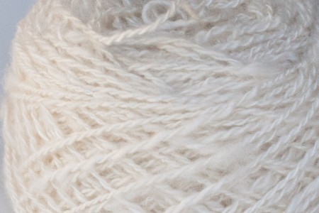 close up of ball of handspun cashmere yarn