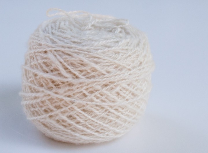 ball of handspun cashmere yarn